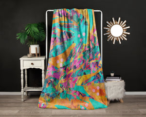 Tropical Tones Abstract Fleece Blanket