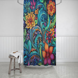 Zestango Floral Shower Curtain