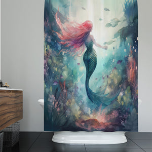 Mermaid Whimsy Shower Curtain