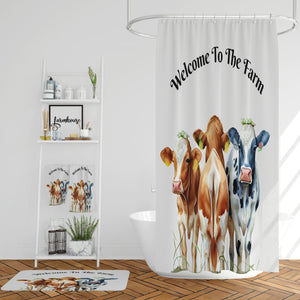 Funny Cows Shower Curtain with Options