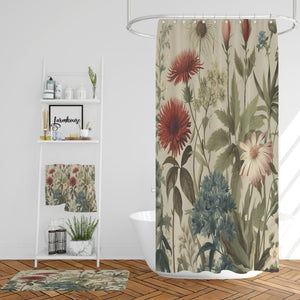 Farm Field Floral Shower Curtain with Options
