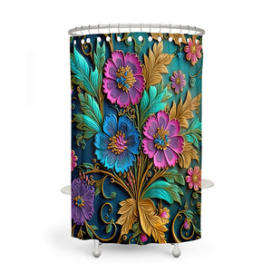 Montodoko Floral Shower Curtain with Options