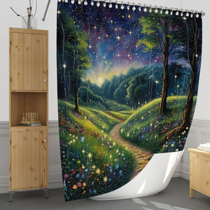 Fluttery Floral Road Shower Curtain With Options