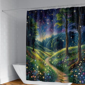 Fluttery Floral Road Shower Curtain With Options