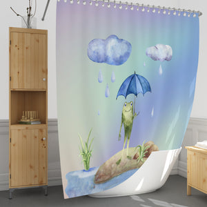 Rainy Day Frog Shower Curtain With Options