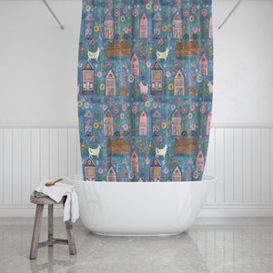 Folk Art Cottage Core Shower Curtain With Options