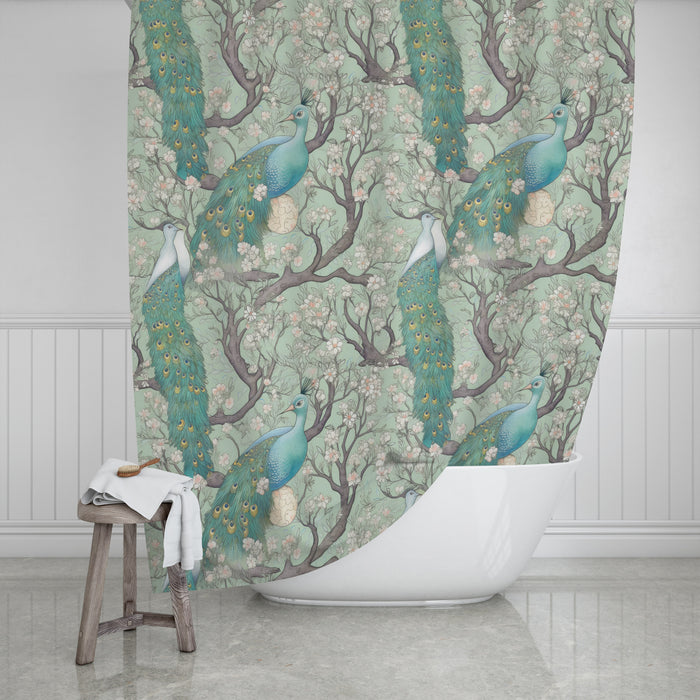 Peacock Tree Shower Curtain With Options 877