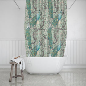Peacock Tree Shower Curtain With Options