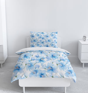 Serene Blue Floral Bedding Set