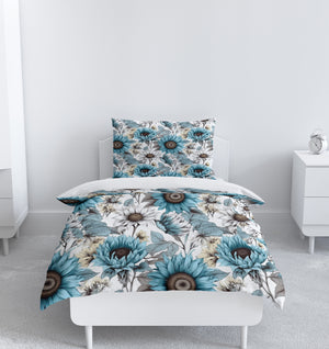 Daisy Blue Floral Bedding Set