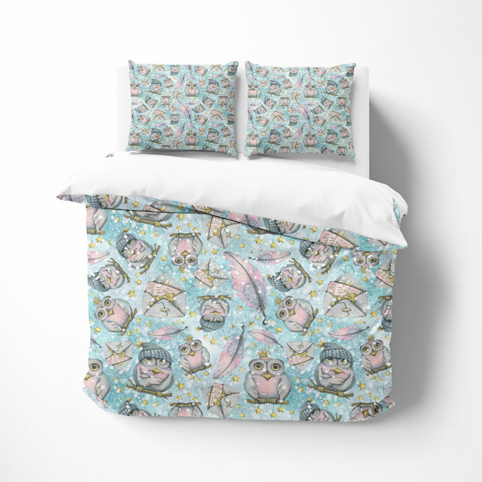 Owly Pink Whimsical Bedding Set