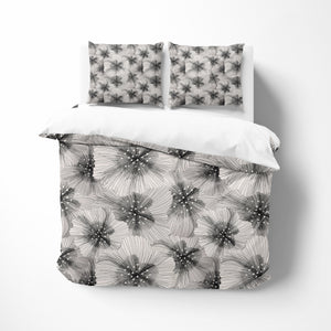 Whimsy Gray Floral Bedding Bedding Set