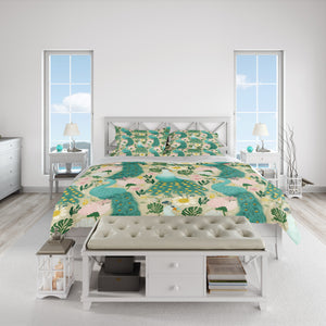 Country Peacock Comforter or Duvet Cover Set