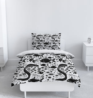 Black and White Sea Creatures Comforter or Duvet Cover