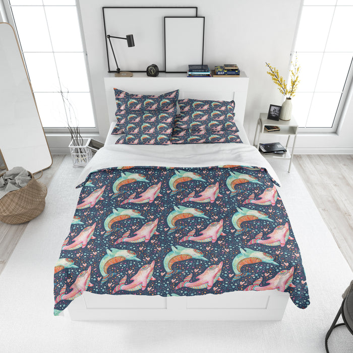 Sweet Dolphin Comforter or Duvet Cover