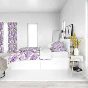Lilac Floral Comforter or Duvet Cover