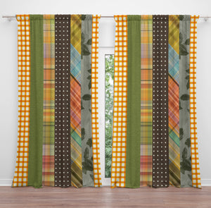 Boho Vintage Stripe Pattern Window Curtains