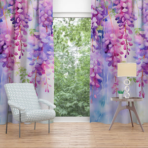 Floral Window Curtains Wisteria Enchantment