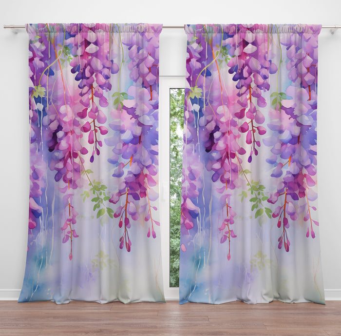 Floral Window Curtains Wisteria Enchantment