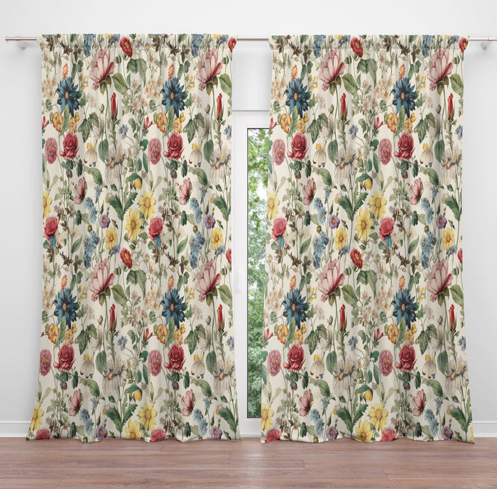 Chintz Cottagecore Floral Window Curtains
