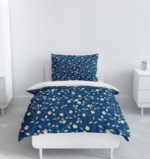 Blue Vining Floral Bedding Set