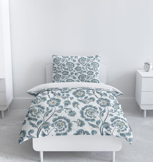 Blue Melody Floral Bedding Set