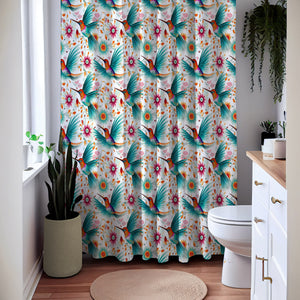 Hummingbird Fiesta Pattern  Shower Curtain