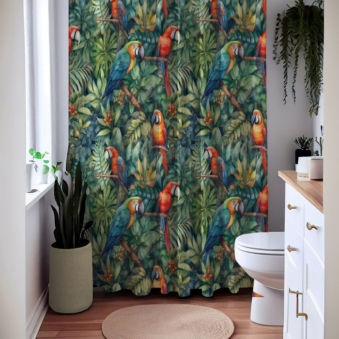 Tropical Parrots Shower Curtain