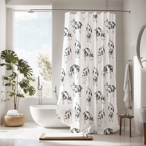 Farmhouse Sketched Pigs Shower Curtain