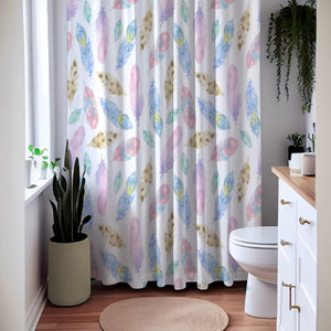 Pastel Falling Feathers Shower Curtain