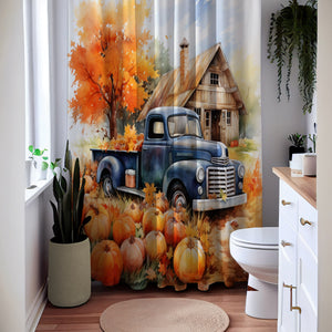 Old Truck Autumn Pumpkins Shower Curtain
