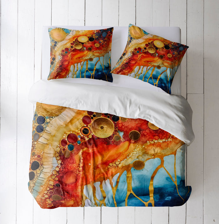 Color Crazy Watercolor Comforter or Duvet Cover Set