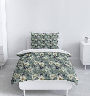 Green Orchid Floral Comforter or Duvet Cover Set