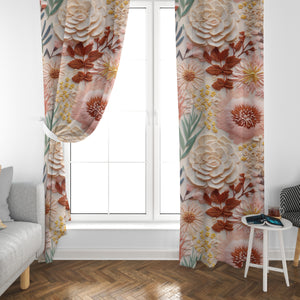 Cottagecore Flossiebee  Floral Window Curtains