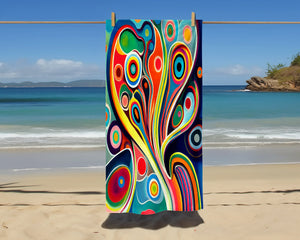 Colorful Funky Abstract Beach Towel
