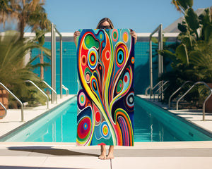 Colorful Funky Abstract Beach Towel