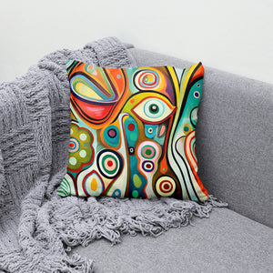  Color Crazy Abstract Accent Throw Pillow