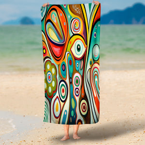 Color Craze Abstract Beach Towel