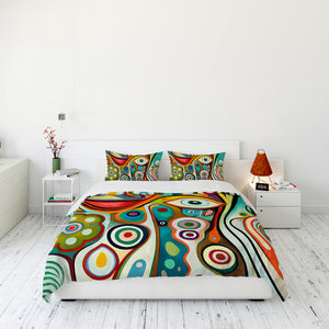 Color Crazy Abstract Bedding Comforter or Duvet Cover with Shams