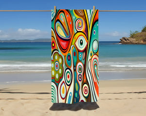 Color Craze Abstract Beach Towel