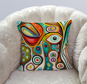  Color Crazy Abstract Accent Throw Pillow