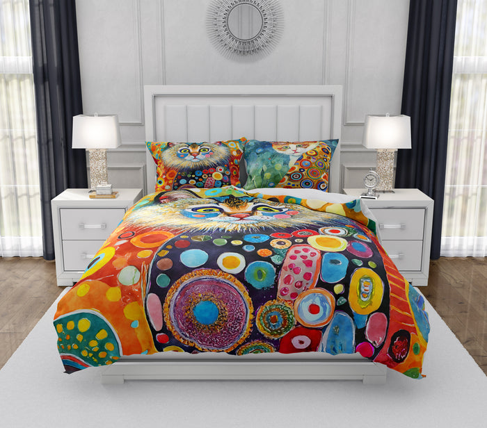 Frazzled Cat Bedding Comforter or Duvet Cover with Shams