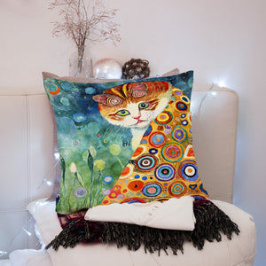Colorful Not Me Cat Accent Throw Pillow