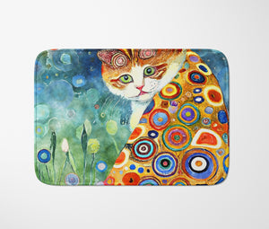  Whimsical Klimt Cat Bath Mat
