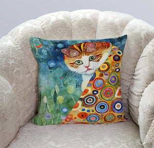Colorful Not Me Cat Accent Throw Pillow