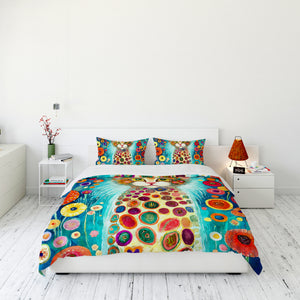 Color Crazy Cat Bedding Comforter or Duvet Cover with Shams