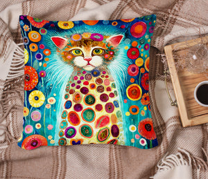  Colorful Simply Me Cat Accent Throw Pillow
