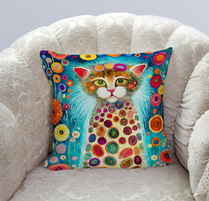  Colorful Simply Me Cat Accent Throw Pillow
