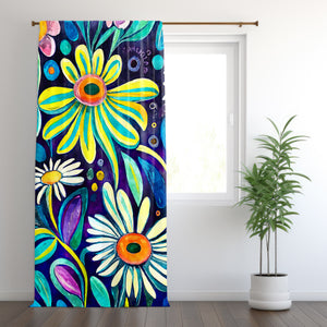 Petal Panorama Colorful Floral Window Curtains
