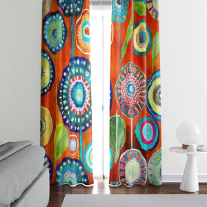 Garden Glory Colorful Floral Window Curtains
